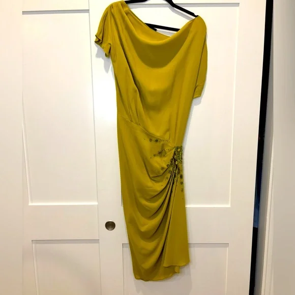 ***SOLD*** Christian Dior Galliano Fall 2007 Chartreuse Beaded Runway Dress - Picture 3 of 13